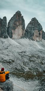 Nature,Mountains,Miscellanea,Miscellaneous,View,Person,Loneliness,Human