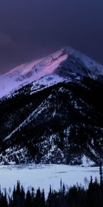 Nature,Mountains,Night,Top,Snow,Vertex