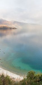 Nature,Après La Pluie,Montagnes,Rive,Lac,Banque,Arc En Ciel