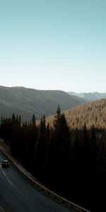 Nature,Mountains,Road,Forest,Car,Traffic,Movement