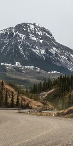 Nature,Mountains,Road,Forest,Snow Covered,Snowbound,Vertex,Tops