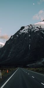 Nature,Mountains,Road,Markup,Asphalt,Evening