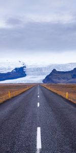 Nature,Mountains,Road,Markup,Asphalt,Ice,Snow,Iceland