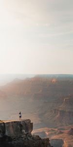 Nature,Mountains,Rock,Precipice,Height,Break,Human,Person