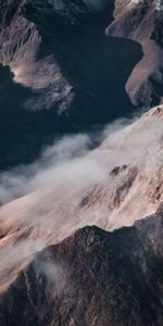 Nature,Mountains,Rocks,Slope,Clouds,Fog