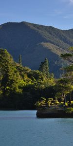 Naturaleza,Montañas,Madera,Árbol,Piedra,Una Roca,Mar,Isla