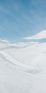 Nature,Mountains,Snow,Descent,Winding,Sinuous,Ski Slope