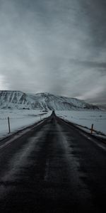 Montagnes,Couvert De Neige,Snowbound,Route,Balisage,Nature,Neige