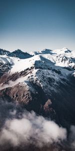 Nature,Mountains,Snow,Rocks,Fog,Snow Covered,Snowbound