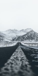 Nature,Mountains,Snow,Rocks,Road,Snow Covered,Snowbound