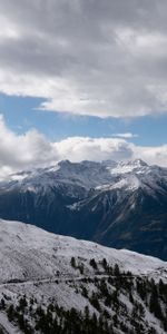 Nature,Mountains,Snow,Rocks,Snow Covered,Snowbound,Slope