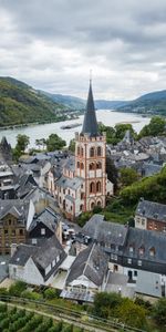 Nature,Mountains,Tower,Rivers,City