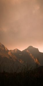 Nature,Sommet,Hauts,Nuages,Brouillard,Crépuscule,Montagnes