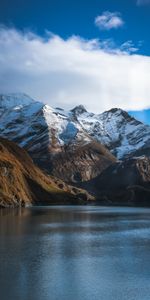 Naturaleza,Montañas,Arriba,Lago,Nevado,Cubierto De Nieve,Vértice