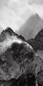 Nature,Mountains,Vertex,Tops,Fog,Darkness