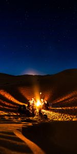 Maroc,Nature,Bonfire,Nuit,Ciel Étoilé,Désert,Camping,Personnes