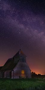 Nature,Night,Fairfield,Structure,Starry Sky,United Kingdom,Great Britain,Church