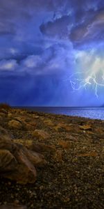 Nature,Night,Lake,Shore,Bank,Mainly Cloudy,Overcast,Storm,Thunderstorm