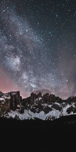 Nature,Night,Mountains,Starry Sky,Dark