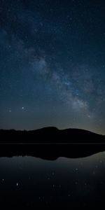 Naturaleza,Noche,Cielo Estrellado,Las Colinas,Reflexión,Colinas,Nebulosa