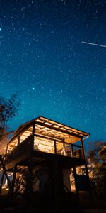 Naturaleza,Noche,Pequeña Casa,Logia,Cielo Estrellado,Estrellas