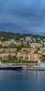 Nature,Pier,Hills,Wharf,Sea,City,Boat