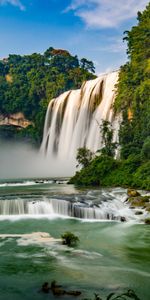 Nature,Precipice,Rivers,Trees,Flow,Break,Waterfall,Water