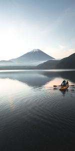 Naturaleza,Ondulación,Ondulaciones,Un Barco,Bote,Canoa,Mar,Volcán