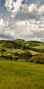 Herbe,Collines,Les Collines,Domaine,Nature,Nuages,Champ,Rivières