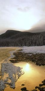 Montagnes,Nature,Rivières,Neige,Paysage