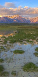 Nature,Rivers,Mountains,Vegetation,Evening,Crack,Cracks,Bottom