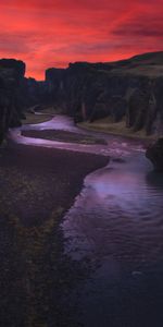 Nature,Rivers,Night,Fyadrarglyufur,Fiadrargllufur,Canyon,Iceland