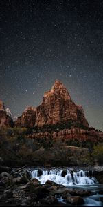 Montagne,Nature,Rivières,Nuit,Etoiles,Ciel Étoilé