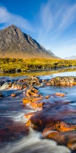 Nature,Rivers,Sky,Mountain,Flow,Stones,Scotland