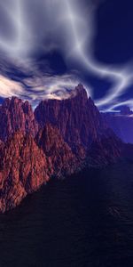 Nature,Rivers,Sky,Mountains,Photoshop