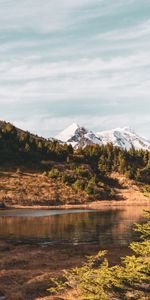 Naturaleza,Ríos,Árboles,Montañas,Orilla,Banco,Paisaje