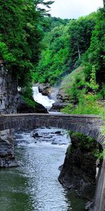 Nature,Rivers,Trees,Rocks,Bridge,Steps,Landscape