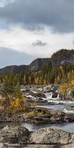 Nature,Rivers,Trees,Stones,Sky,Rocks,Hills