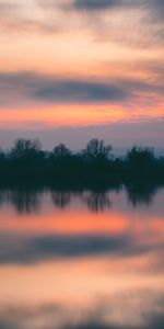 Nature,Réflexion,Arbres,Horizon,Rivières,Coucher De Soleil