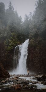 Nature,Rivers,Trees,Waterfall,Break,Precipice,Landscape