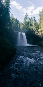 Природа,Деревья,Река,Лес,Водопад