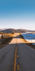 Nature,Road,Asphalt,Hills,Snow