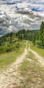 Route,Forêt,Distance,Nuages,Dahl,Nature