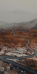 Camino,Niebla,Alivio,Nevado,Cubierto De Nieve,Sinuoso,Naturaleza,Devanado