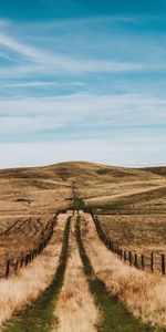 Nature,Road,Hills,Fence,Landscape,Fields