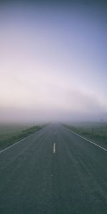 Nature,Road,Markup,Field,Fog