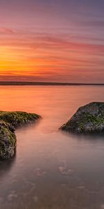 Nature,Un Rocher,Morceau,Pierre,Coucher De Soleil,Horizon,Motte