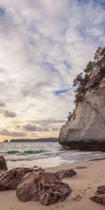 Nature,Morceau,Rocheux,Rocher,Sable,Motte,Plage