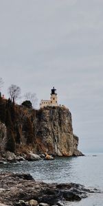 Nature,Rock,Shore,Bank,Lighthouse,Sea