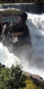 Nature,Rocks,Flow,Foam,Stream,Swift,Impetuous,Waterfall